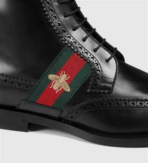 black gucci boots red laces|all black Gucci boots.